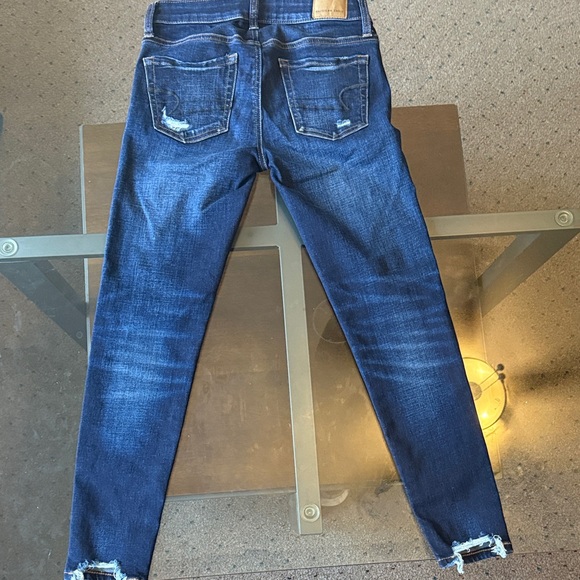 American Eagle Outfitters Dark Blue Distressed Jeans - Picture 4 of 7